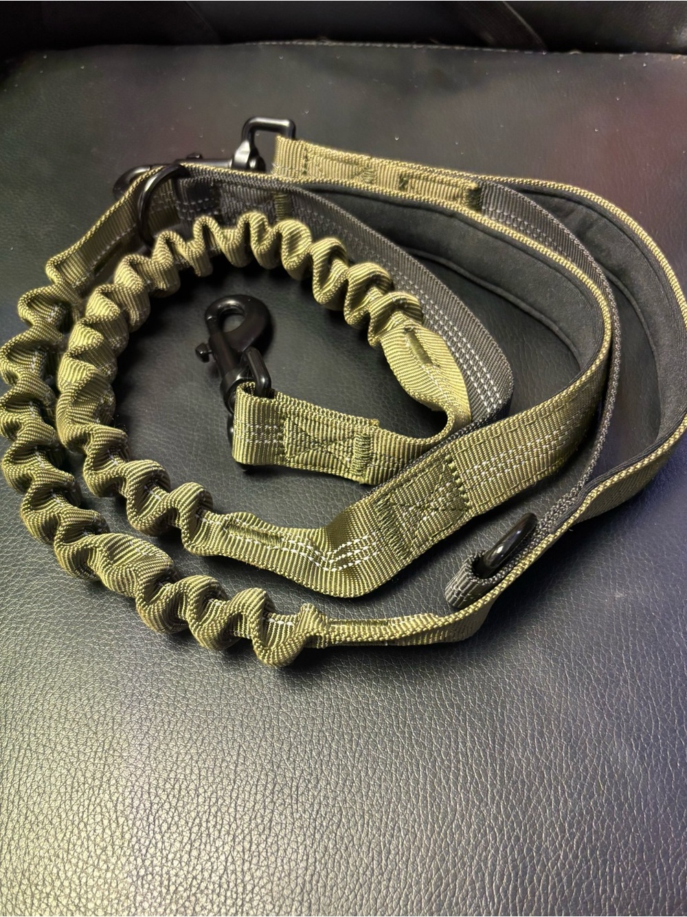Ruffwear Camo Pattern Dog Harness with Olive Leash and Pouch - Picture 7 of 13